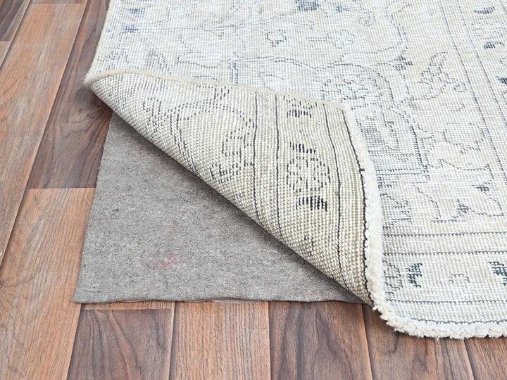 2'2" x 9'0" Vintage Hand Knotted Ivory Wool Runner Oriental Rug - MOA102226