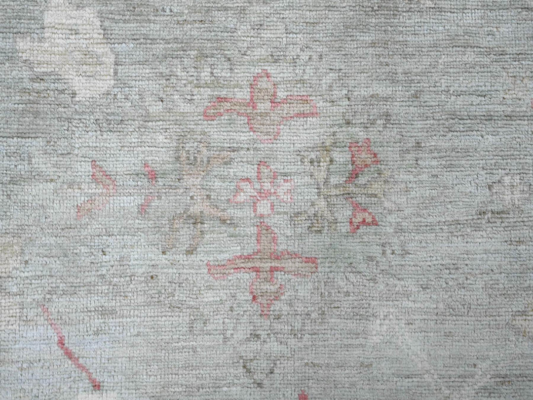 9'2" x 11'11" New Hand Knotted Grey Wool Rectangle Oriental Rug - MOA10222701