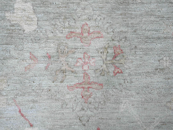 9'2" x 11'11" New Hand Knotted Grey Wool Rectangle Oriental Rug - MOA10222701