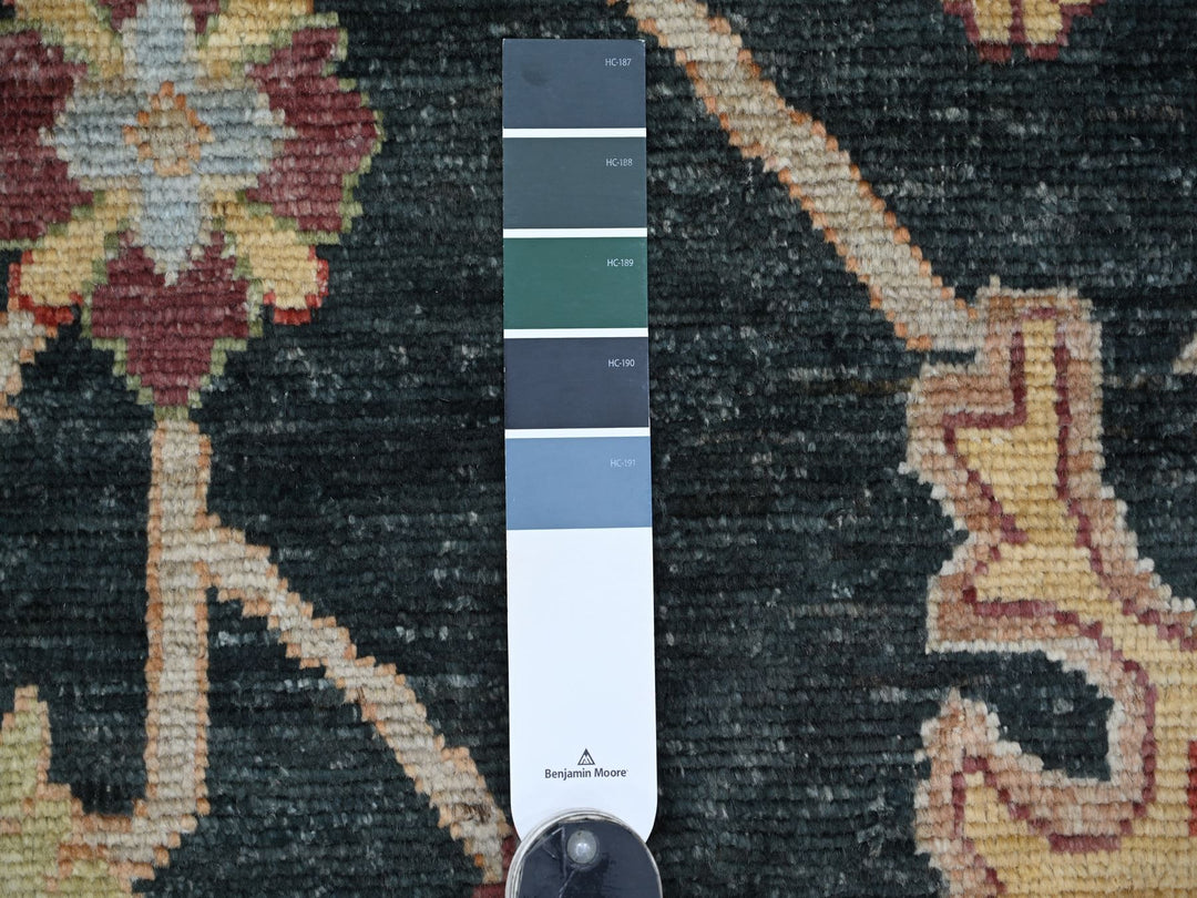 9'3" x 11'8" New Hand Knotted Green Wool Rectangle Oriental Rug - MOA10222702