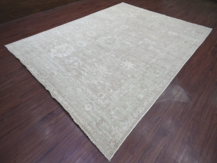 9'0" x 11'8" New Hand Knotted Brown Wool Rectangle Oriental Rug - MOA10222703