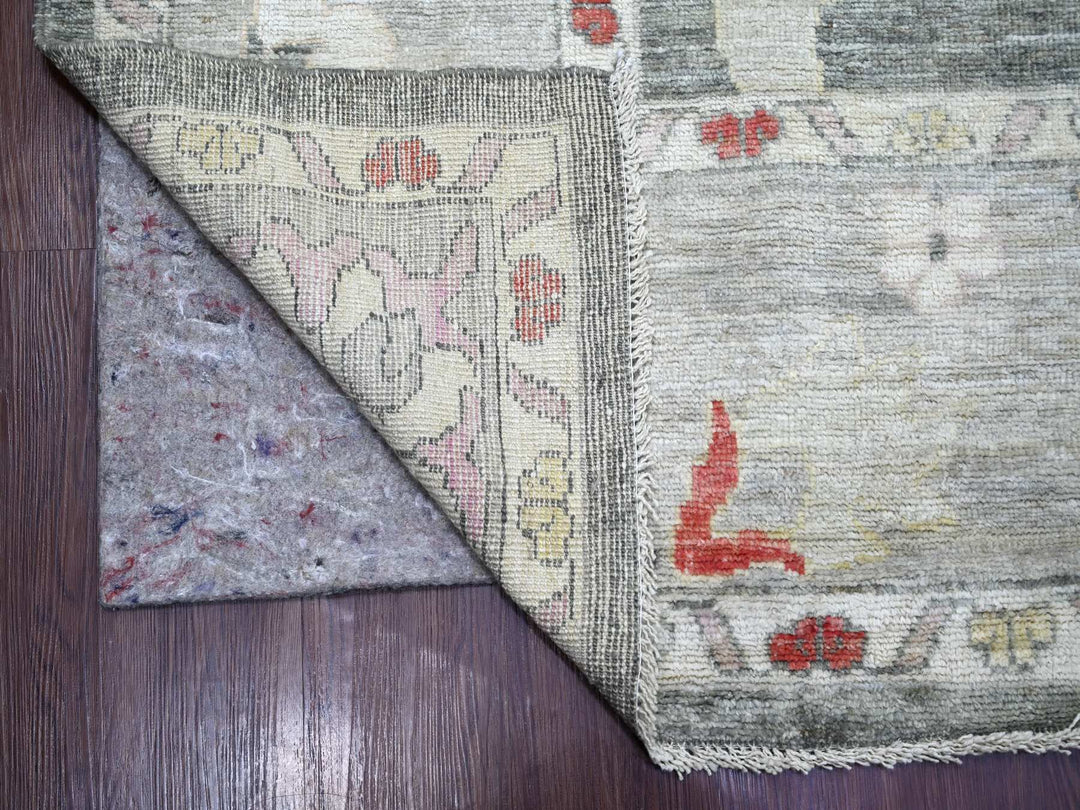 9'1" x 11'11" New Hand Knotted Grey Wool Rectangle Oriental Rug - MOA10222704