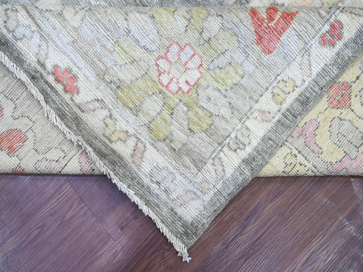 9'1" x 11'11" New Hand Knotted Grey Wool Rectangle Oriental Rug - MOA10222704