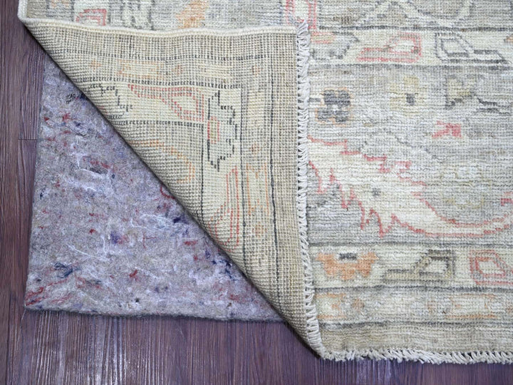 8'8" x 11'11" New Hand Knotted Grey Wool Rectangle Oriental Rug - MOA10222705