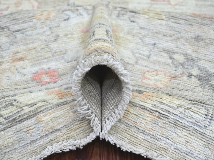 8'8" x 11'11" New Hand Knotted Grey Wool Rectangle Oriental Rug - MOA10222705