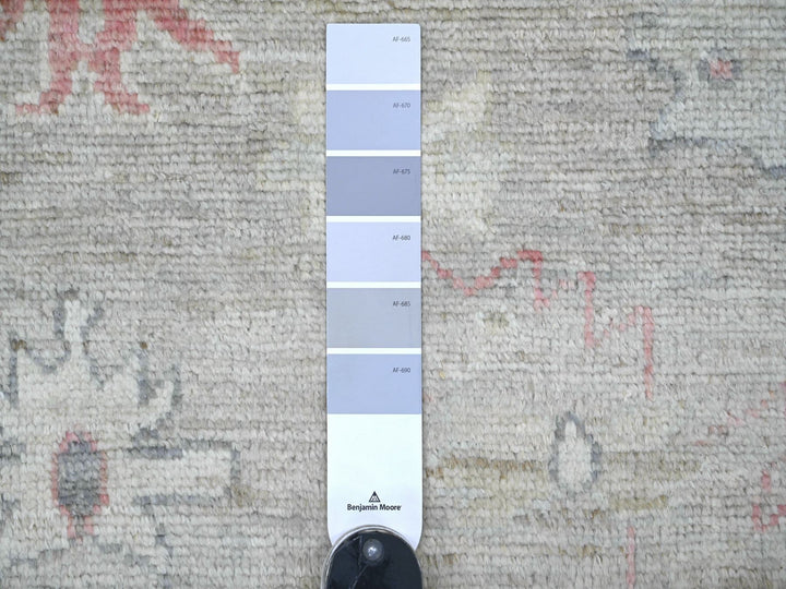8'8" x 11'11" New Hand Knotted Grey Wool Rectangle Oriental Rug - MOA10222705