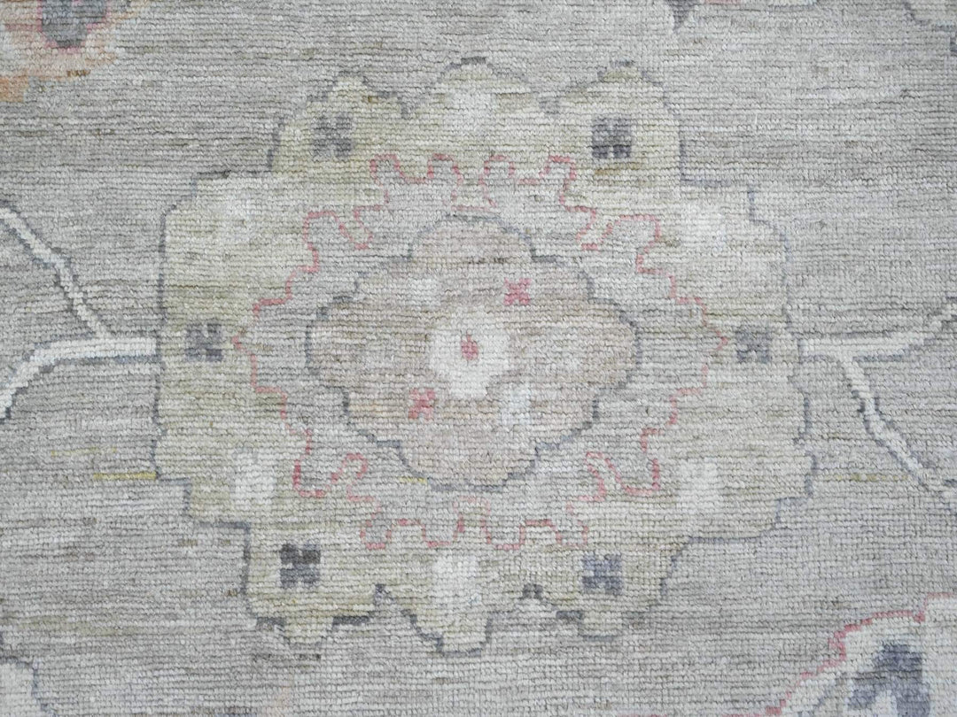 8'8" x 11'11" New Hand Knotted Grey Wool Rectangle Oriental Rug - MOA10222705