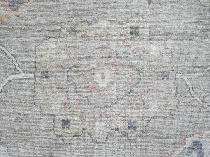 8'8" x 11'11" New Hand Knotted Grey Wool Rectangle Oriental Rug - MOA10222705