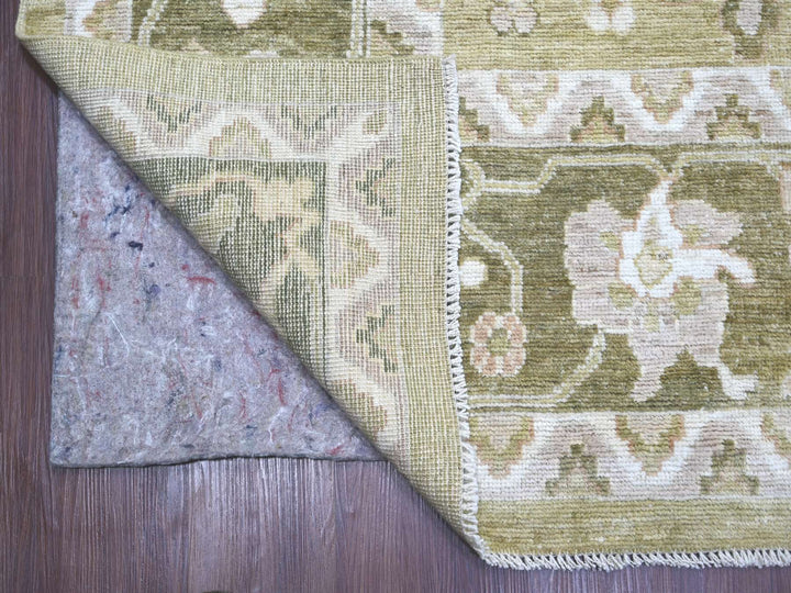 10'0" x 13'6" New Hand Knotted Green Wool Rectangle Oriental Rug - MOA10222707