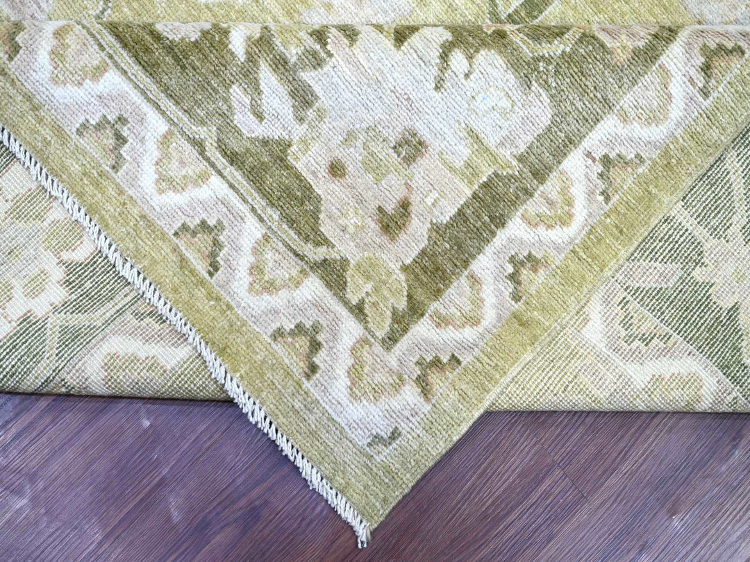 10'0" x 13'6" New Hand Knotted Green Wool Rectangle Oriental Rug - MOA10222707