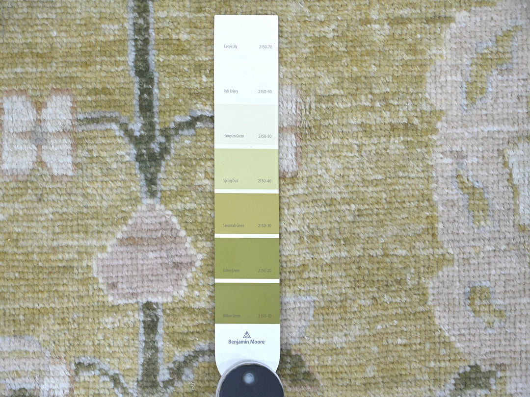 10'0" x 13'6" New Hand Knotted Green Wool Rectangle Oriental Rug - MOA10222707