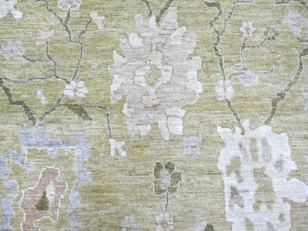 10'0" x 13'6" New Hand Knotted Green Wool Rectangle Oriental Rug - MOA10222707