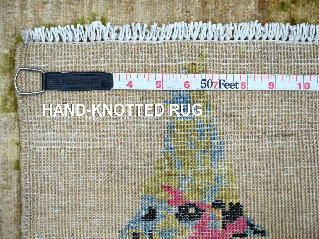 1'11" x 3'0" New Hand Knotted Beige Wool Rectangle Oriental Rug - MOA10222711