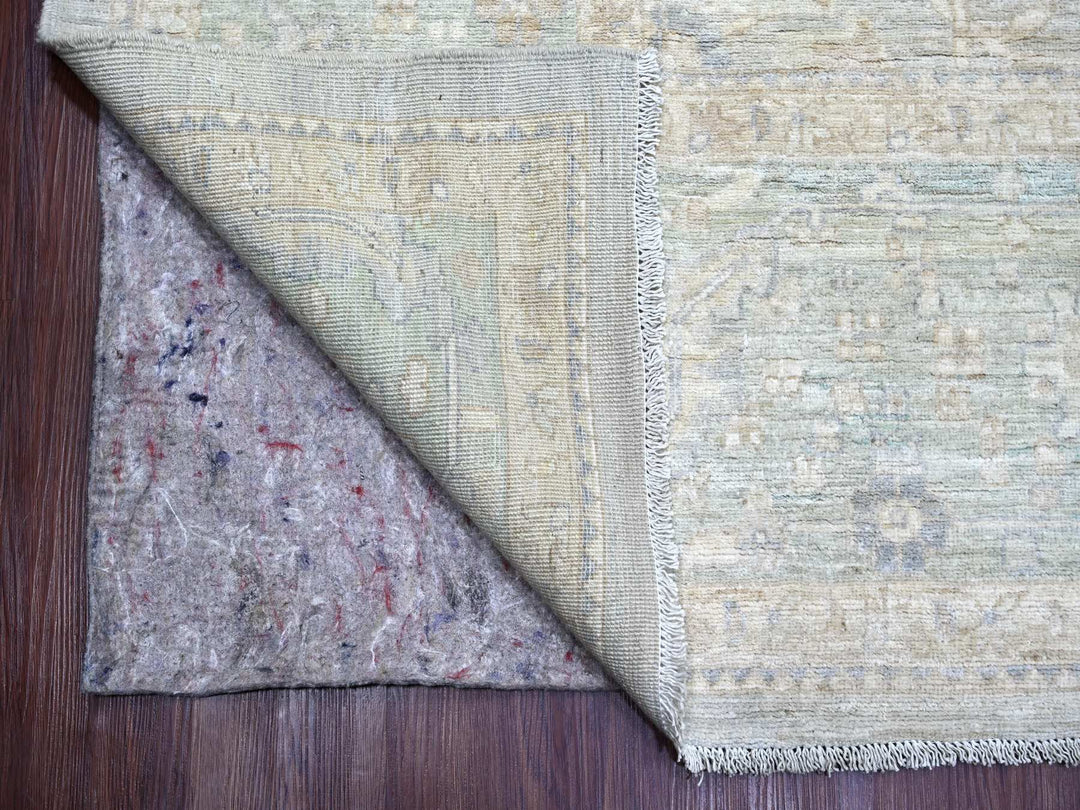 9'10" x 13'10" New Hand Knotted Grey Wool Rectangle Oriental Rug - MOA10222713