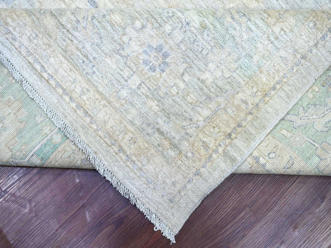 9'10" x 13'10" New Hand Knotted Grey Wool Rectangle Oriental Rug - MOA10222713