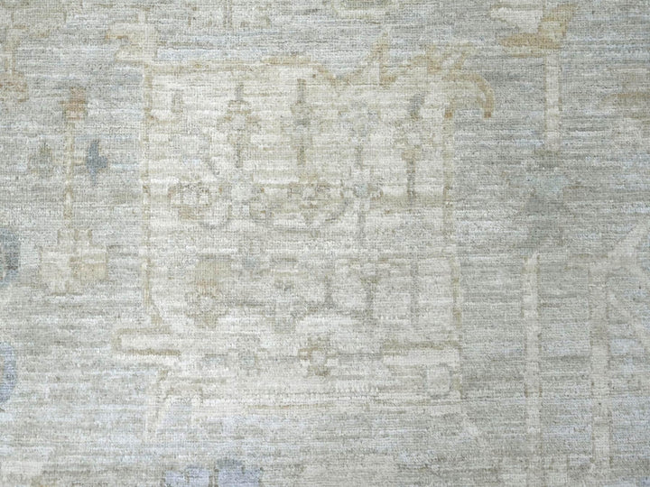 9'10" x 13'10" New Hand Knotted Grey Wool Rectangle Oriental Rug - MOA10222713