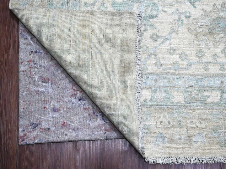 11'7" x 14'6" New Hand Knotted Grey Wool Rectangle Oriental Rug - MOA10222714