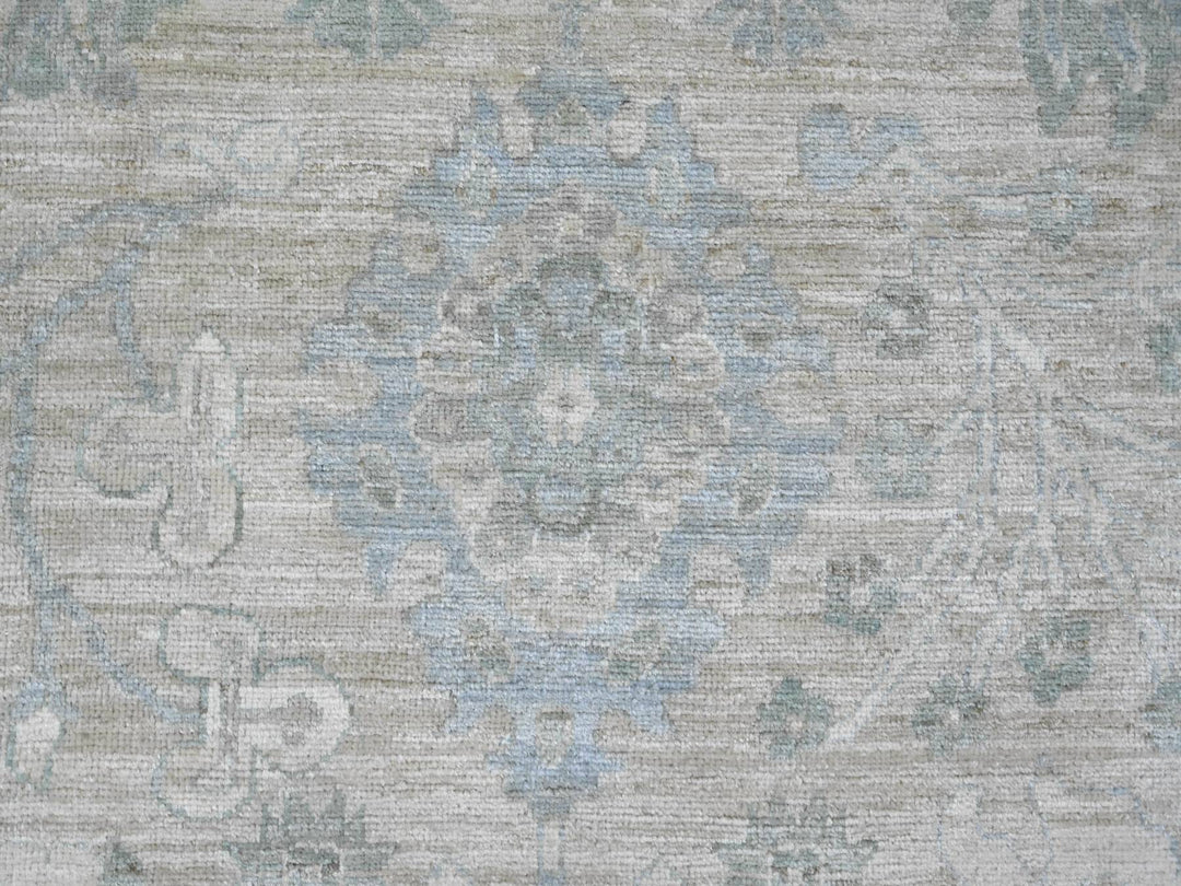 11'7" x 14'6" New Hand Knotted Grey Wool Rectangle Oriental Rug - MOA10222714