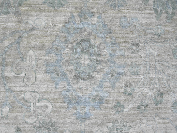 11'7" x 14'6" New Hand Knotted Grey Wool Rectangle Oriental Rug - MOA10222714