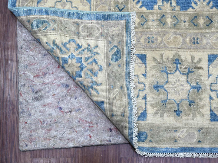 7'10" x 9'7" New Hand Knotted Blue Wool Rectangle Oriental Rug - MOA10222716