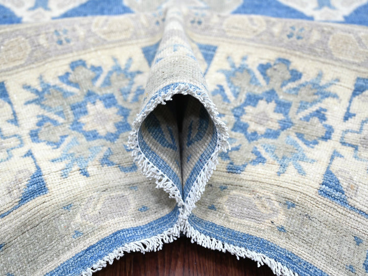 7'10" x 9'7" New Hand Knotted Blue Wool Rectangle Oriental Rug - MOA10222716