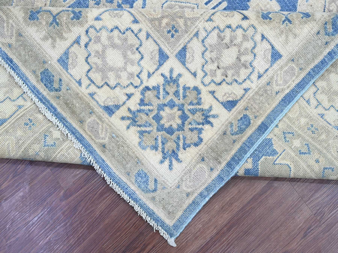 7'10" x 9'7" New Hand Knotted Blue Wool Rectangle Oriental Rug - MOA10222716