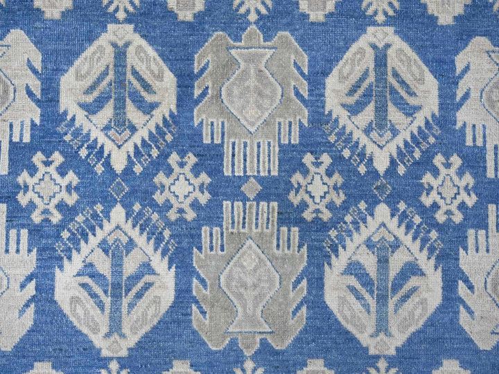 7'10" x 9'7" New Hand Knotted Blue Wool Rectangle Oriental Rug - MOA10222716