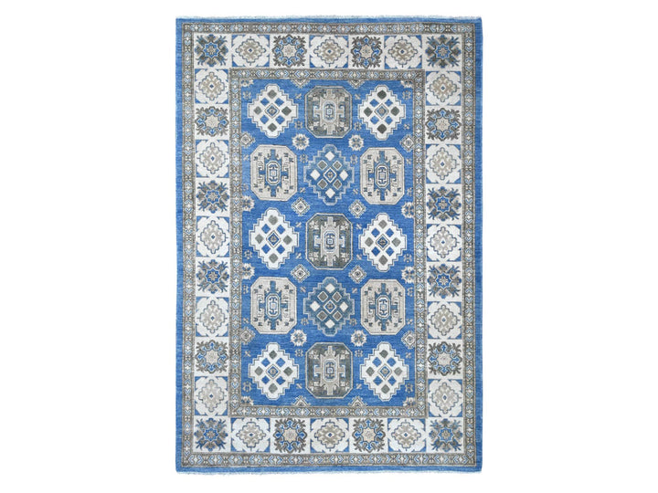 5'10" x 8'9" New Hand Knotted Blue Wool Rectangle Oriental Rug - MOA10222717