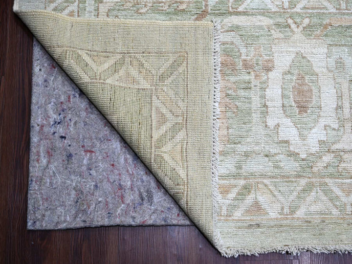 12'0" x 15'7" New Hand Knotted Green Wool Rectangle Oriental Rug - MOA10222719