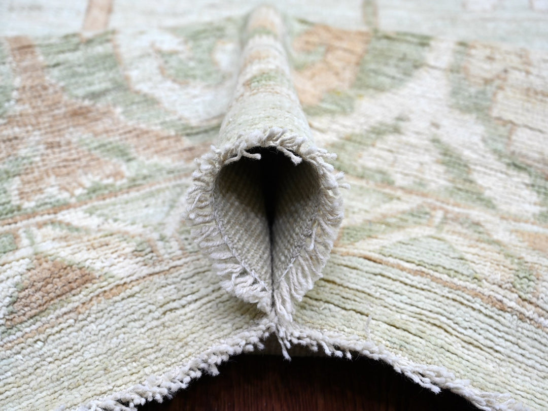 12'0" x 15'7" New Hand Knotted Green Wool Rectangle Oriental Rug - MOA10222719