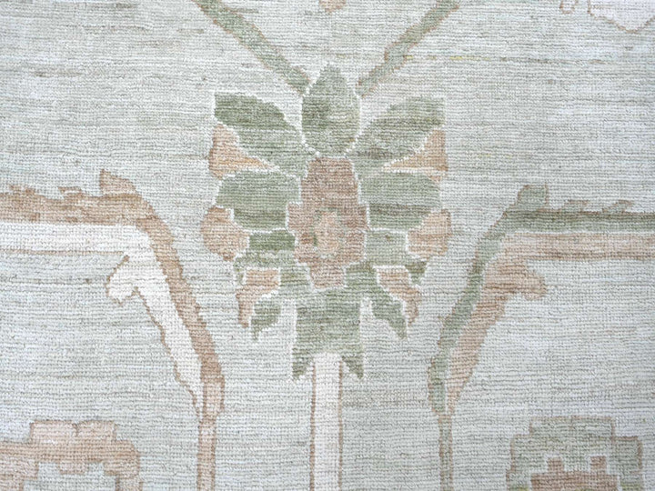 12'0" x 15'7" New Hand Knotted Green Wool Rectangle Oriental Rug - MOA10222719