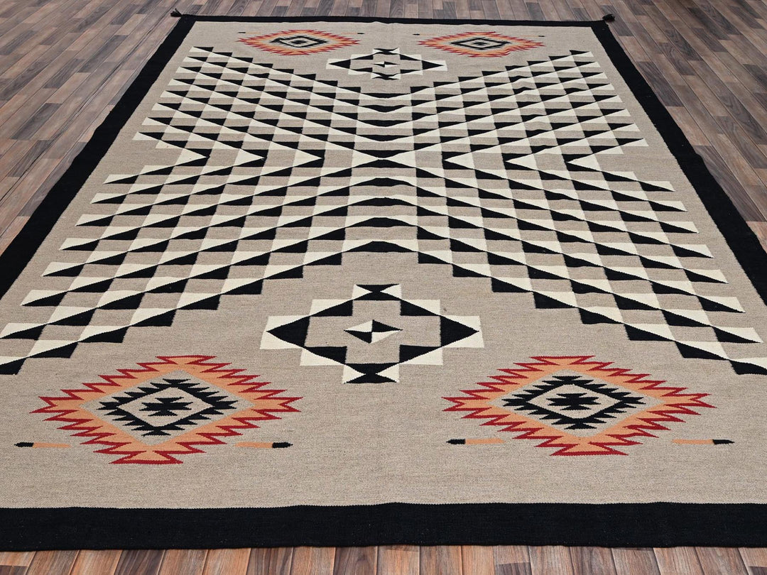 8'11" x 11'10" New Hand Woven Brown Wool Rectangle Oriental Rug - MOA1022271