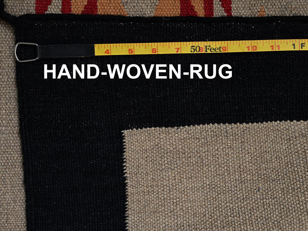 8'11" x 11'10" New Hand Woven Brown Wool Rectangle Oriental Rug - MOA1022271