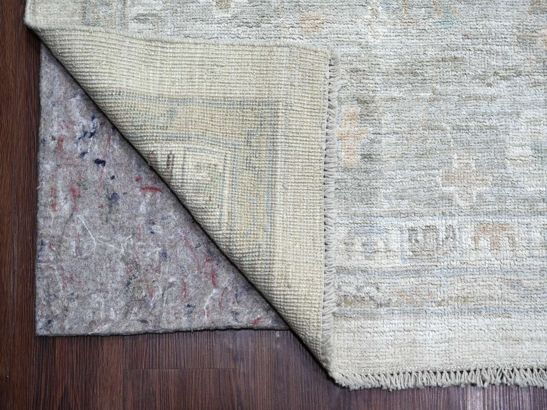 12'3" x 15'7" New Hand Knotted Ivory Wool Rectangle Oriental Rug - MOA10222720