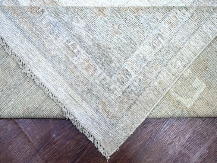 12'3" x 15'7" New Hand Knotted Ivory Wool Rectangle Oriental Rug - MOA10222720