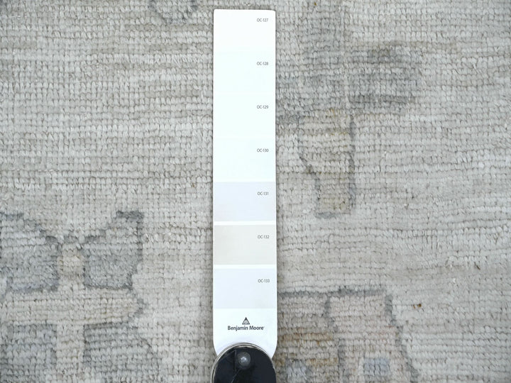 12'3" x 15'7" New Hand Knotted Ivory Wool Rectangle Oriental Rug - MOA10222720