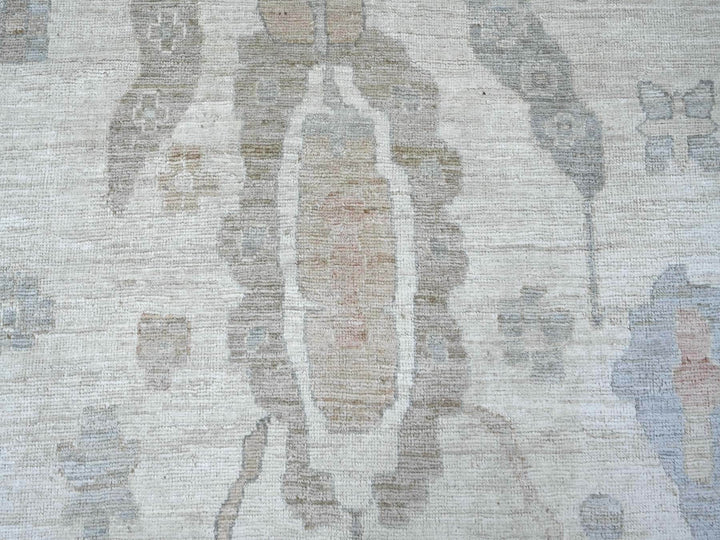 12'3" x 15'7" New Hand Knotted Ivory Wool Rectangle Oriental Rug - MOA10222720
