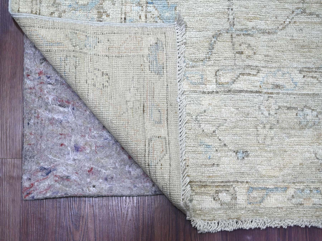 6'1" x 8'10" New Hand Knotted Grey Wool Rectangle Oriental Rug - MOA10222721