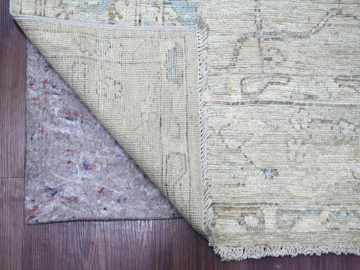 6'1" x 8'10" New Hand Knotted Grey Wool Rectangle Oriental Rug - MOA10222721