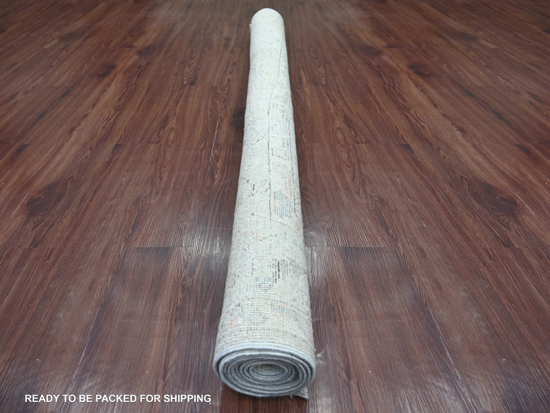 6'1" x 8'10" New Hand Knotted Grey Wool Rectangle Oriental Rug - MOA10222721