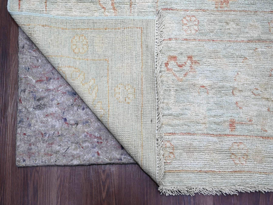 8'9" x 11'8" New Hand Knotted Green Wool Rectangle Oriental Rug - MOA10222722