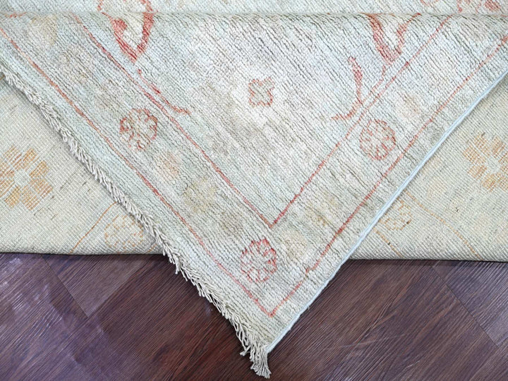 8'9" x 11'8" New Hand Knotted Green Wool Rectangle Oriental Rug - MOA10222722