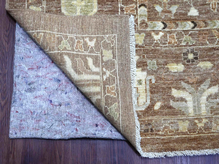 9'6" x 11'8" New Hand Knotted Brown Wool Rectangle Oriental Rug - MOA10222724