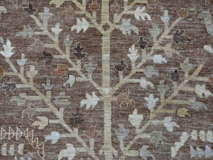 9'6" x 11'8" New Hand Knotted Brown Wool Rectangle Oriental Rug - MOA10222724