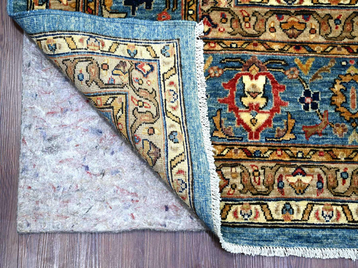 9'2" x 11'8" New Hand Knotted Blue Wool Rectangle Oriental Rug - MOA10222725
