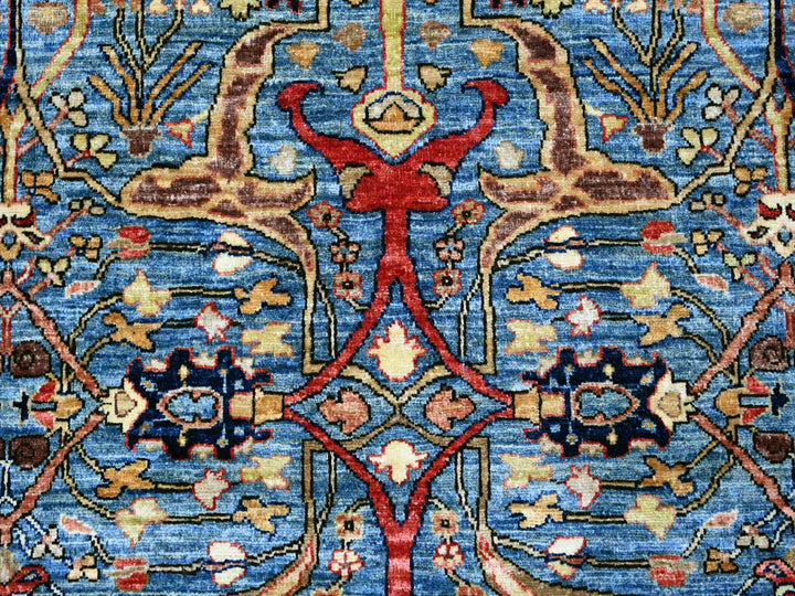 9'2" x 11'8" New Hand Knotted Blue Wool Rectangle Oriental Rug - MOA10222725