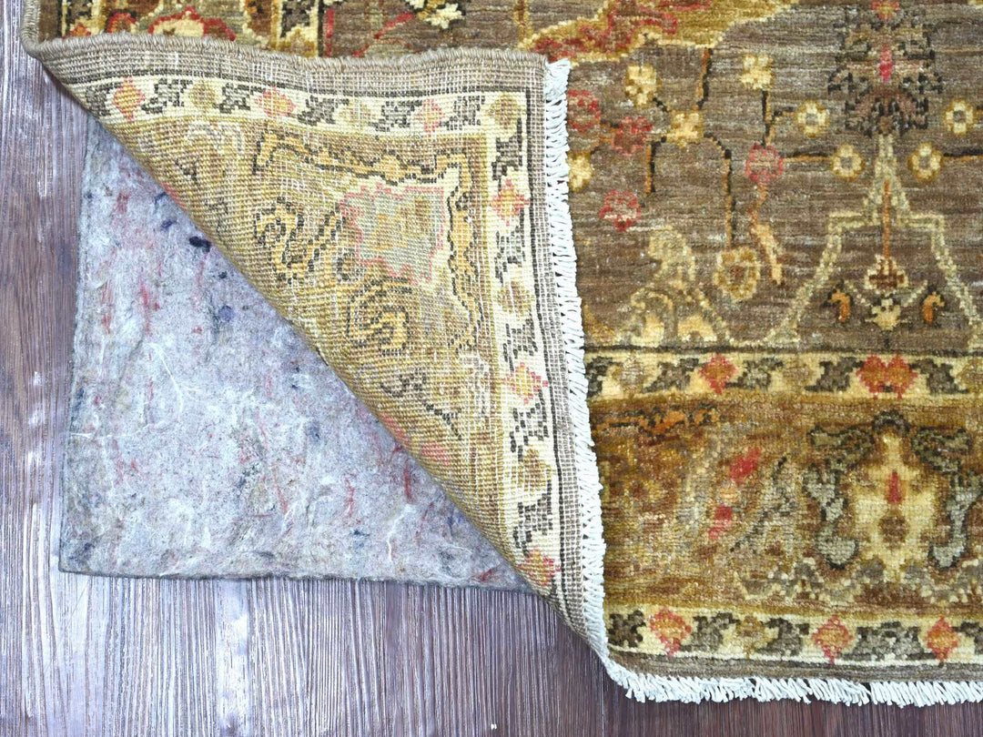 4'0" x 5'11" New Hand Knotted Brown Wool Rectangle Oriental Rug - MOA10222727
