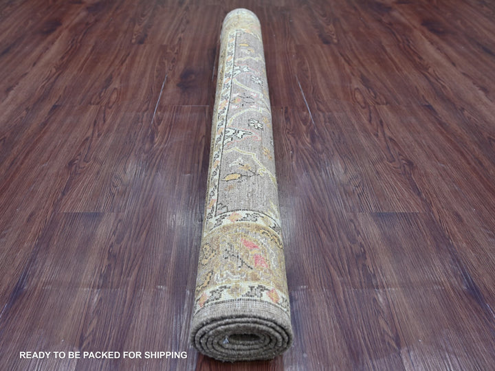 4'0" x 5'11" New Hand Knotted Brown Wool Rectangle Oriental Rug - MOA10222727