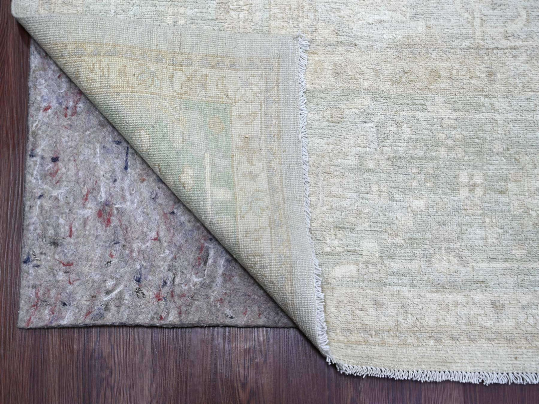 9'2" x 11'6" New Hand Knotted Grey Wool Rectangle Oriental Rug - MOA10222732