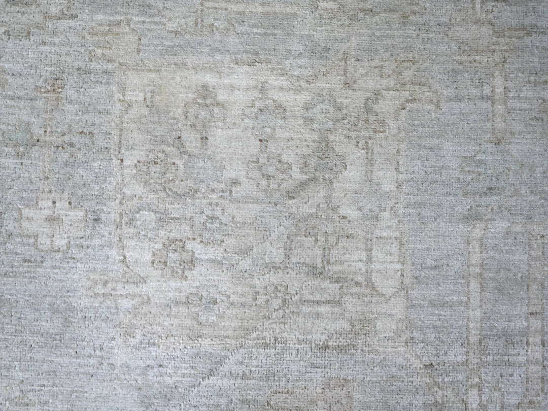 9'2" x 11'6" New Hand Knotted Grey Wool Rectangle Oriental Rug - MOA10222732